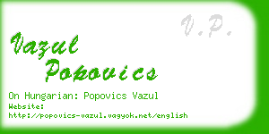 vazul popovics business card